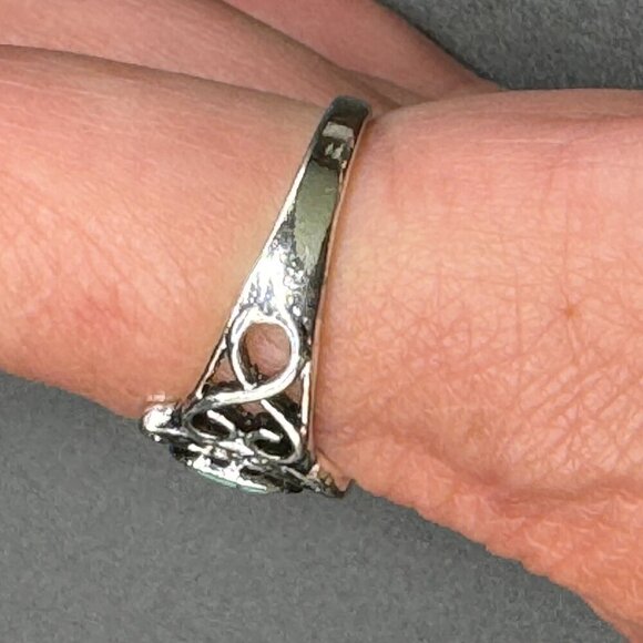 Boho Horseshoe and Faux Turquoise Ring #1370 - Picture 9 of 9